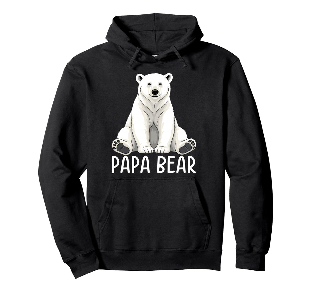 Papa Bear Polar Bear Winter Bear Hoodie - Minimalist Print for Adults - T-Shirt, Sweatshirt, Hoodie