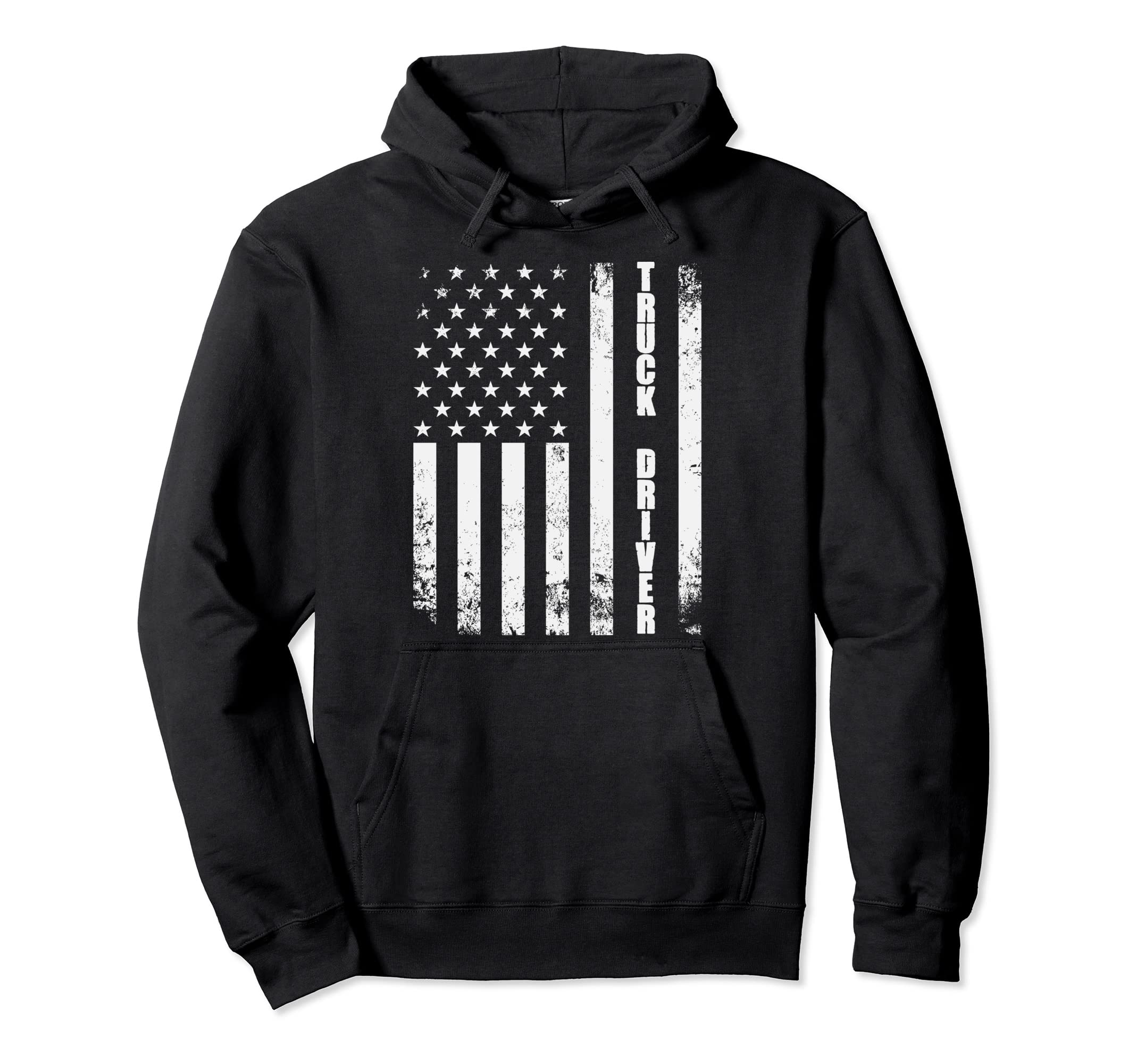 Truck Driver American Flag Usa Semi Hoodie - Unique Graphic Men Women - T-Shirt, Sweatshirt, Hoodie