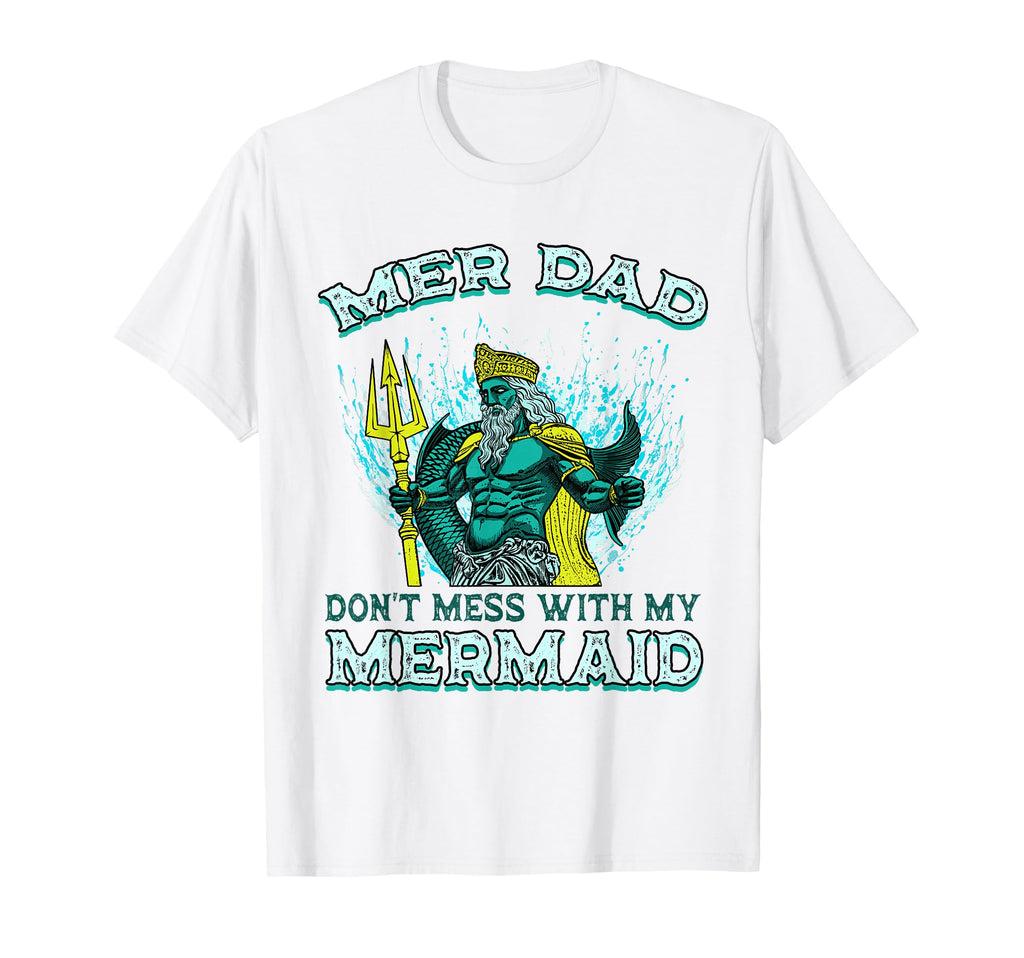 Mermaid Dad Daughter Birthday Family T-Shirt - Minimalist Print for Adults - T-Shirt, Sweatshirt, Hoodie