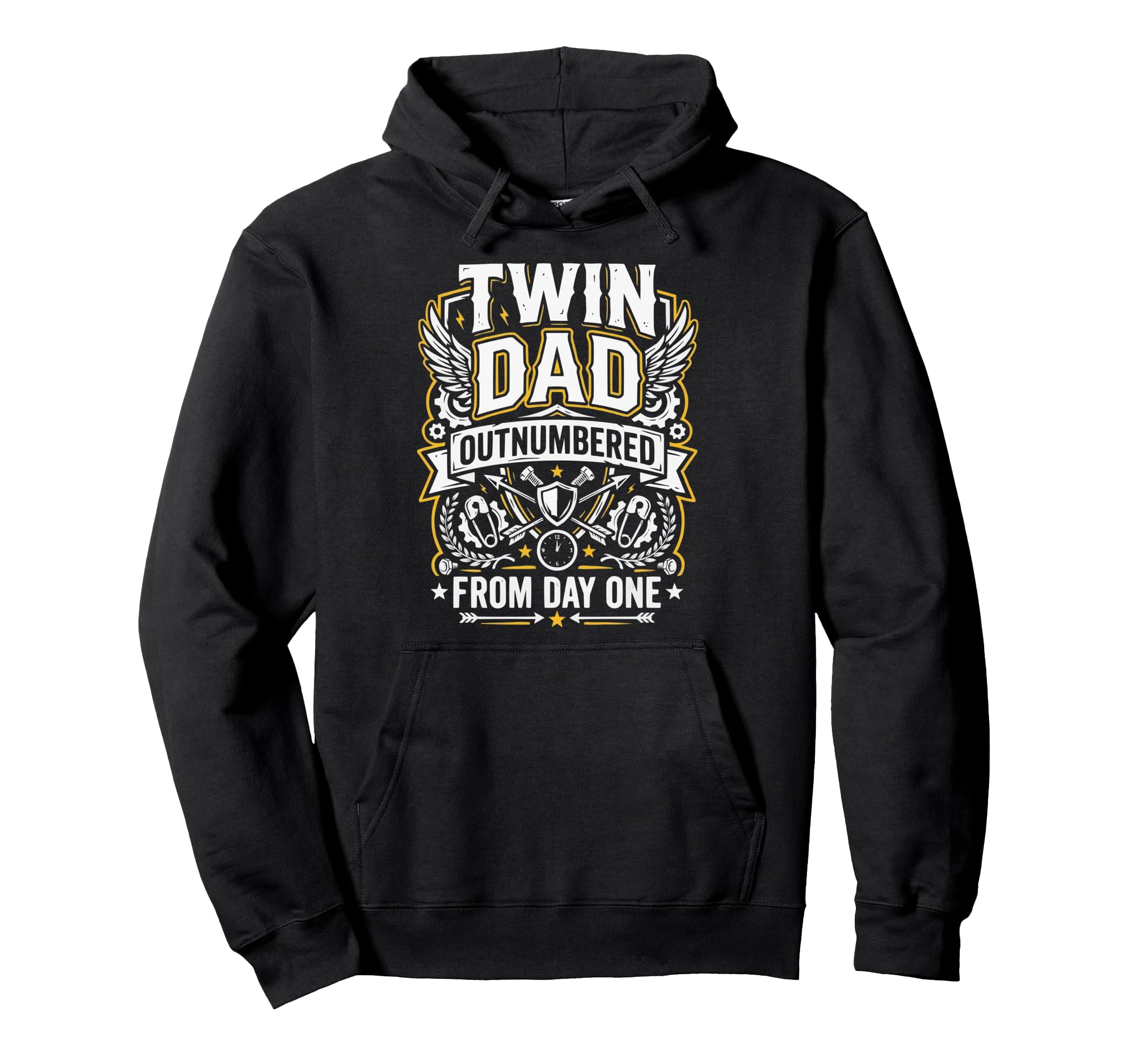 Double Twin Dad Twins Pregnancy Fathers Day Hoodie - Novelty Apparel Unisex - T-Shirt, Sweatshirt, Hoodie