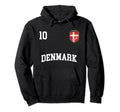 Denmark Soccer No 10 Danish Flag Team Hoodie - Aesthetic Graphic Men Women - T-Shirt, Sweatshirt, Hoodie