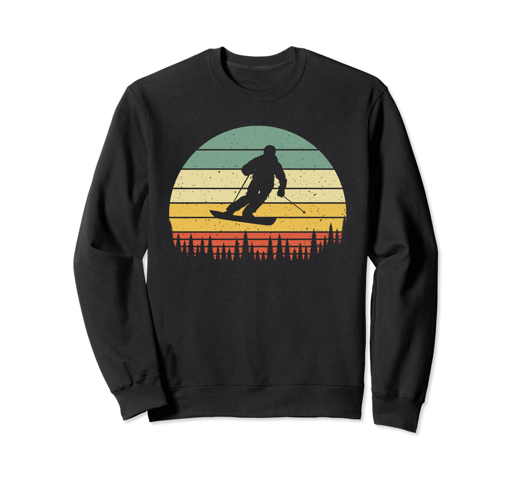 Ski Sunset Skier Skiing Dad Ski Sweatshirt - Fun Novelty Design Men Women - T-Shirt, Sweatshirt, Hoodie