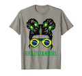 Chica Brazil Flag Brazilian Messy Bun T-Shirt - Custom Art Print Men Women - T-Shirt, Sweatshirt, Hoodie