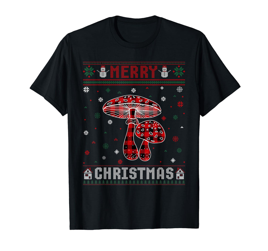 Ugly Mushroom Buffalo Plaid Red T-Shirt - Unique Graphic for Adults - T-Shirt, Sweatshirt, Hoodie