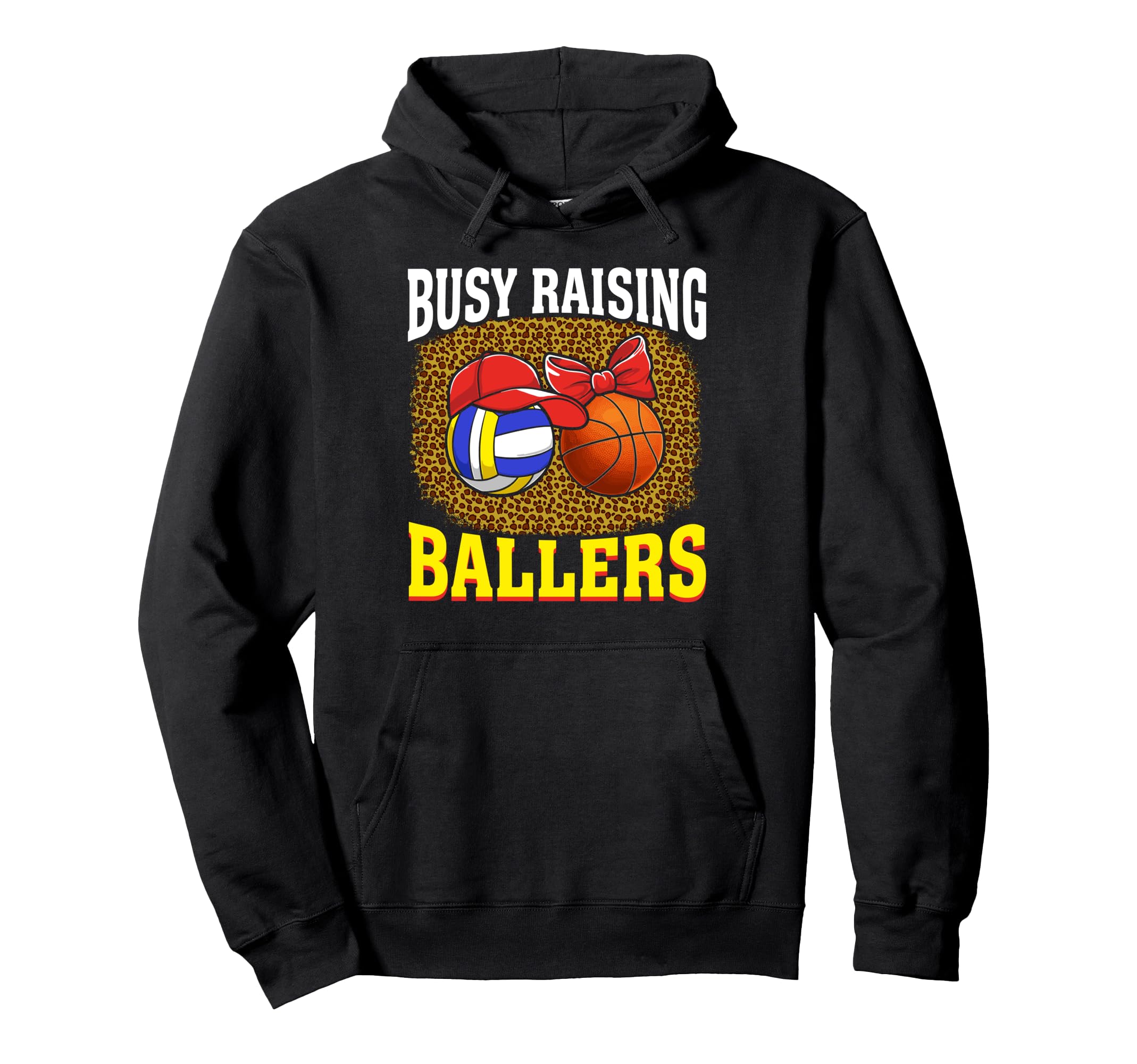 Busy Raising Ballers Volleyball Hoodie - Aesthetic Graphic for Adults - T-Shirt, Sweatshirt, Hoodie