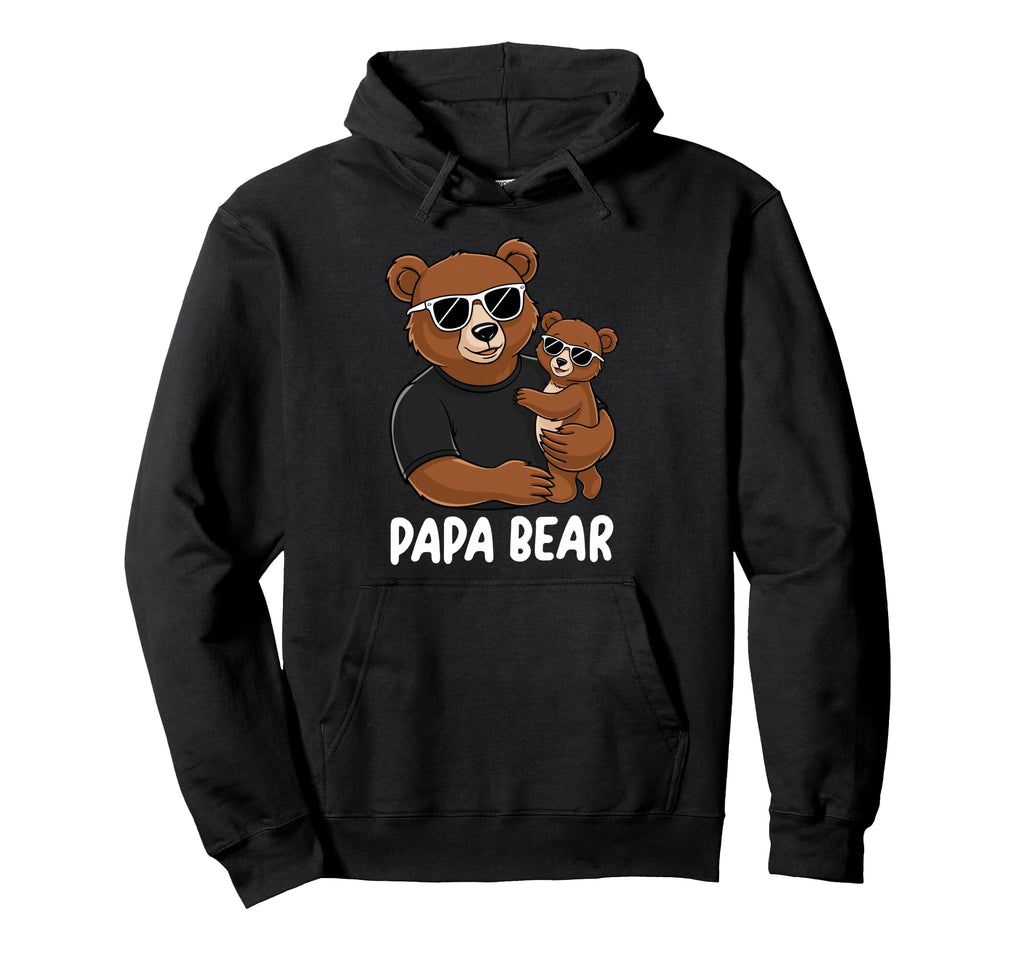 Funny Papa Bear Holding Bear Cub Dad Hoodie - Minimalist Print Unisex - T-Shirt, Sweatshirt, Hoodie
