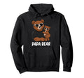 Funny Papa Bear Holding Bear Cub Dad Hoodie - Minimalist Print Unisex - T-Shirt, Sweatshirt, Hoodie