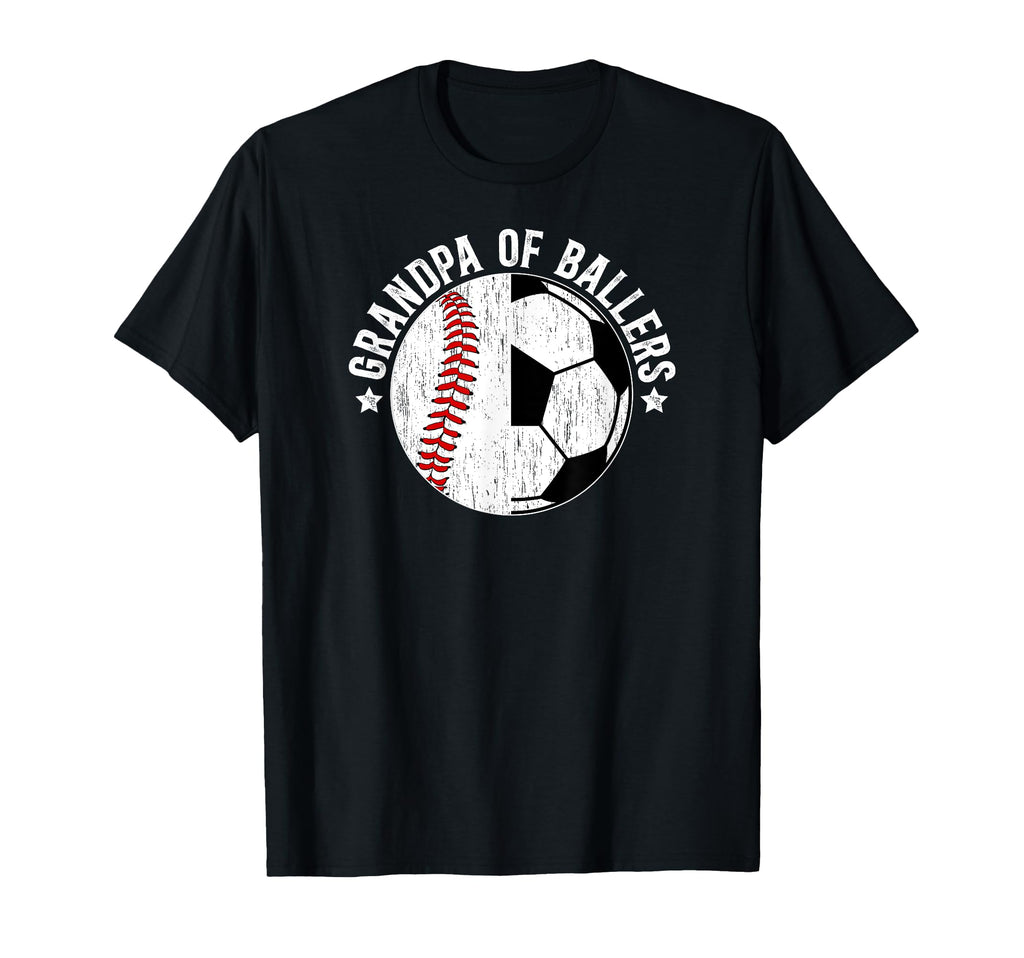 Grandpa Ballers Baseball Soccer T-Shirt - Novelty Apparel for Adults - T-Shirt, Sweatshirt, Hoodie