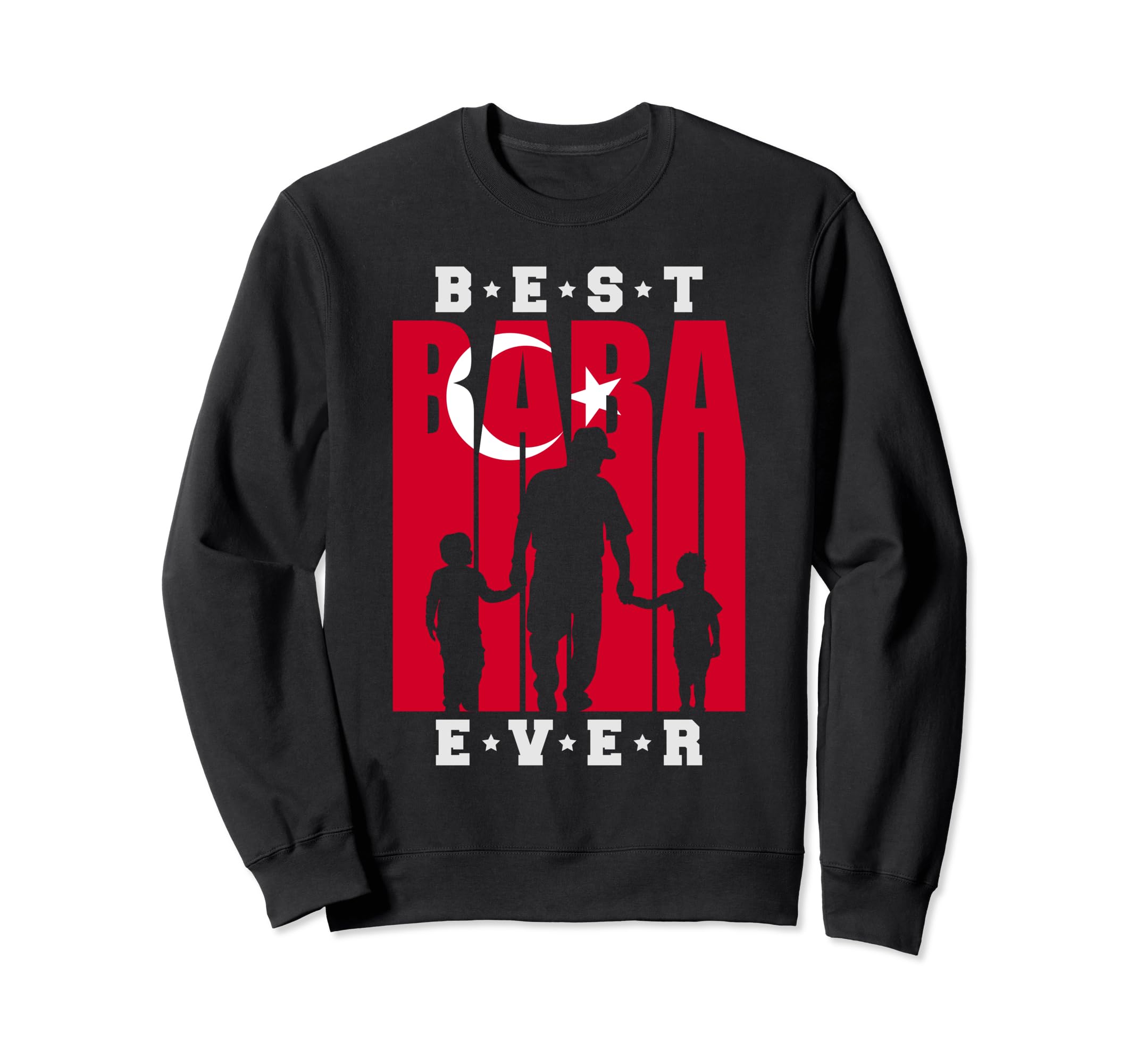 Baba Two Sons Fathers Day Turkish Sweatshirt - Unique Graphic Men Women - T-Shirt, Sweatshirt, Hoodie