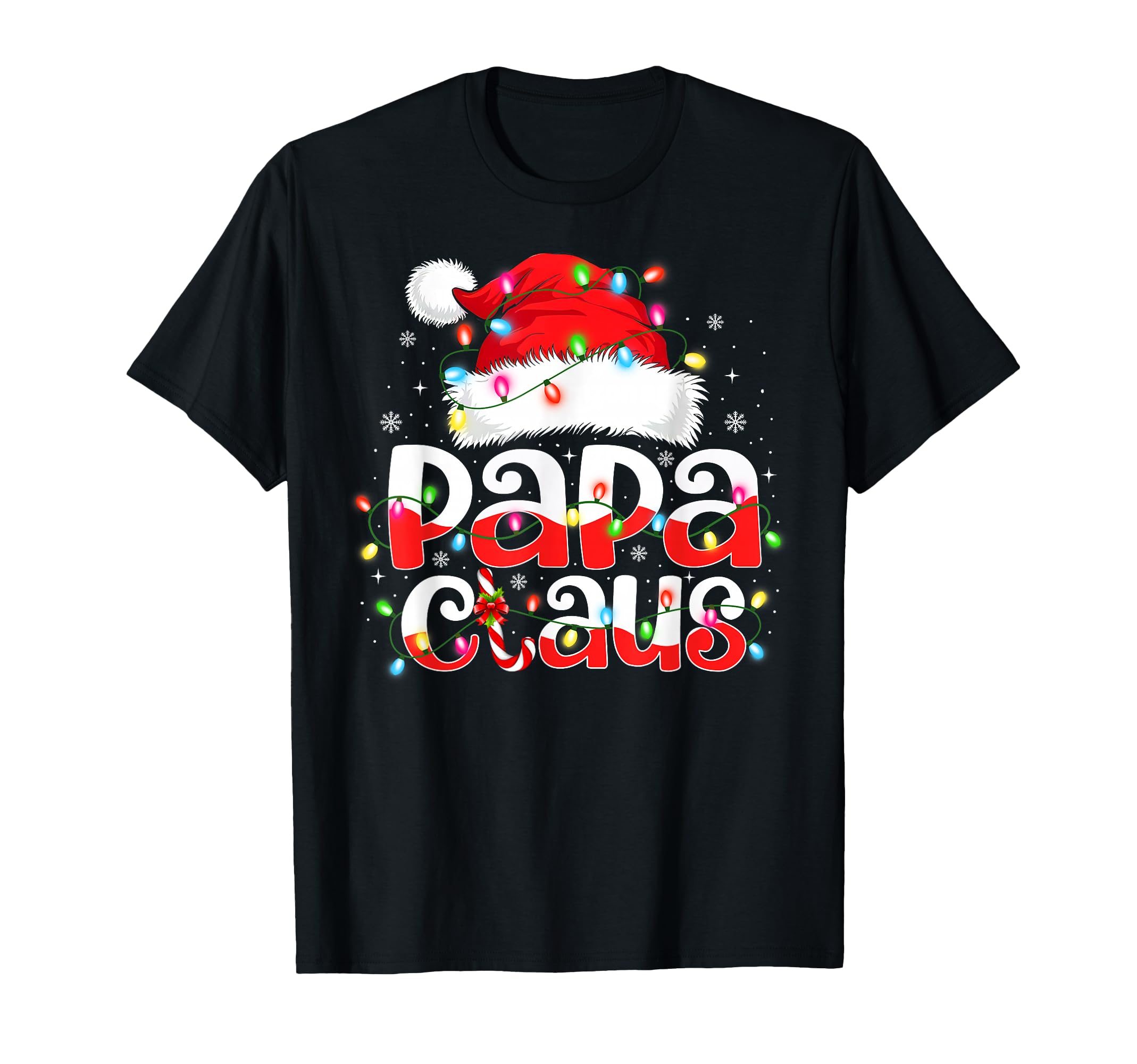 Papa Claus Lights Pajama Family T-Shirt - Casual Everyday Wear for Adults - T-Shirt, Sweatshirt, Hoodie