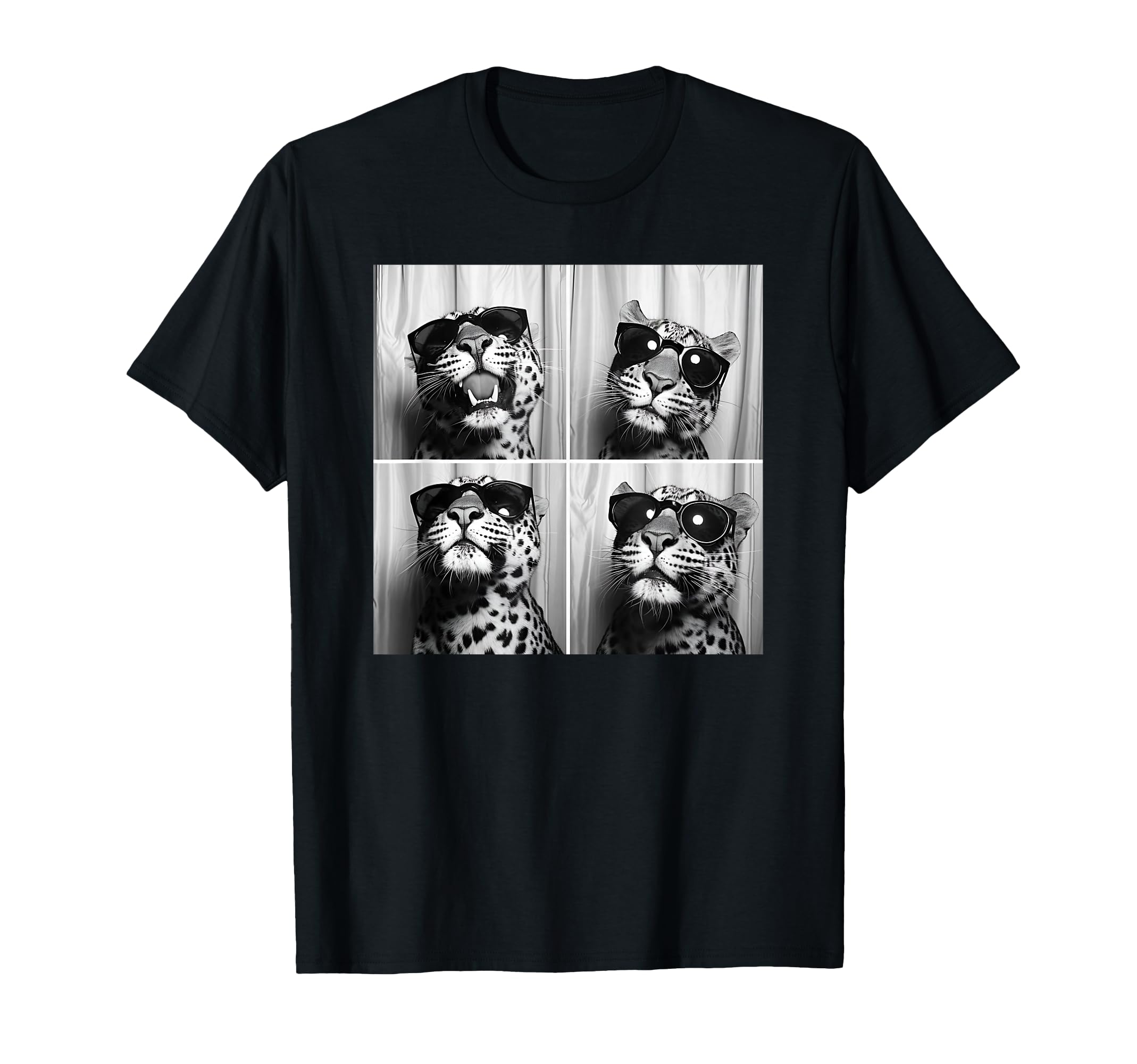 Leopard Face Wearing Sunglasses Funny T-Shirt - Graphic Print Unisex - T-Shirt, Sweatshirt, Hoodie