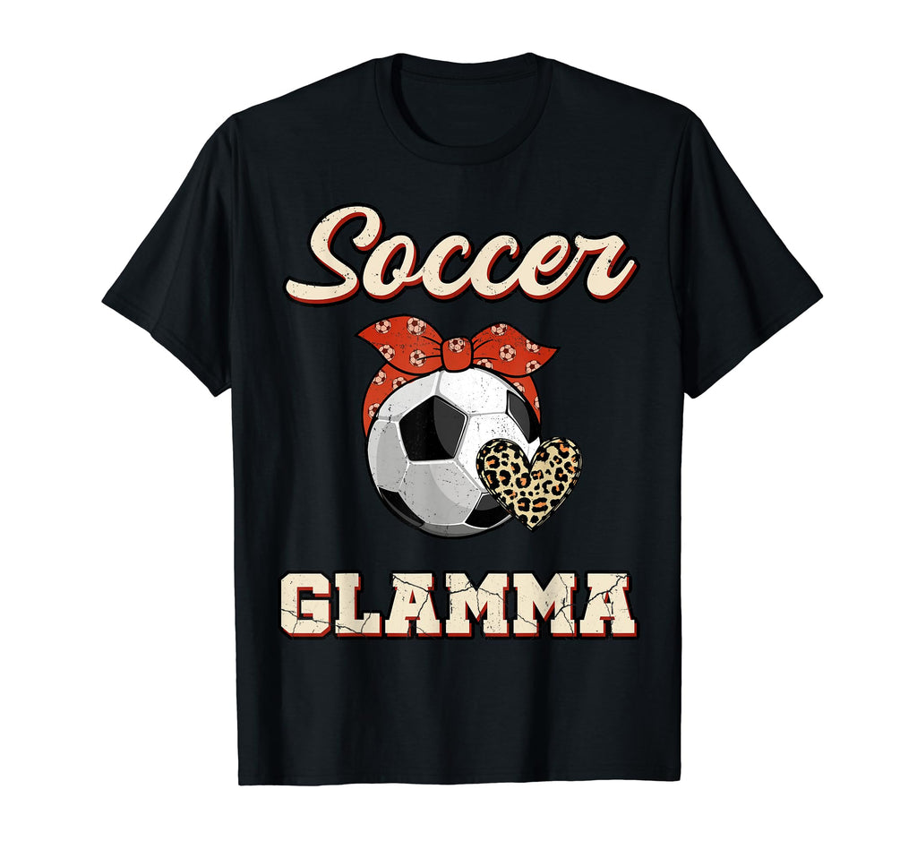 Soccer Glamma Bandana Leopard Heart T-Shirt - Minimalist Print Men Women - T-Shirt, Sweatshirt, Hoodie