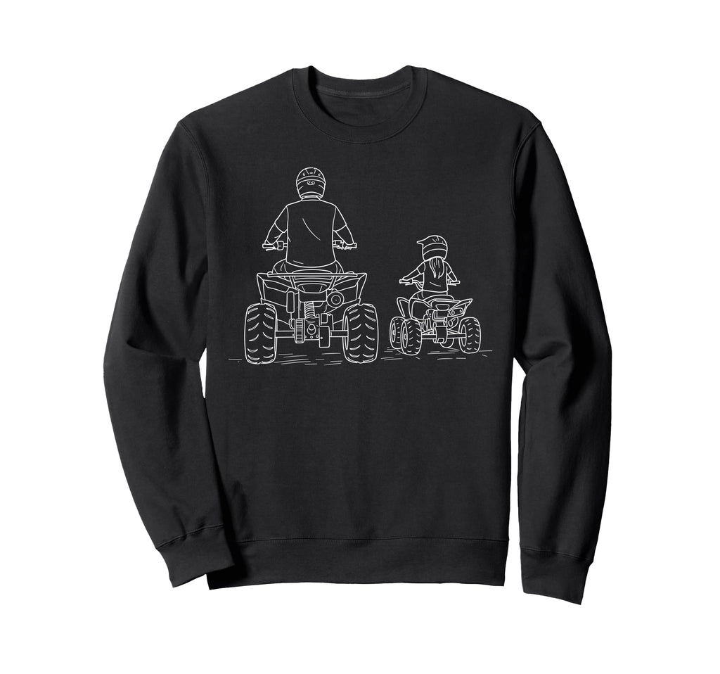 Dad Daughters Riding Atv Quad Atv Sweatshirt - Graphic Print for Adults - T-Shirt, Sweatshirt, Hoodie