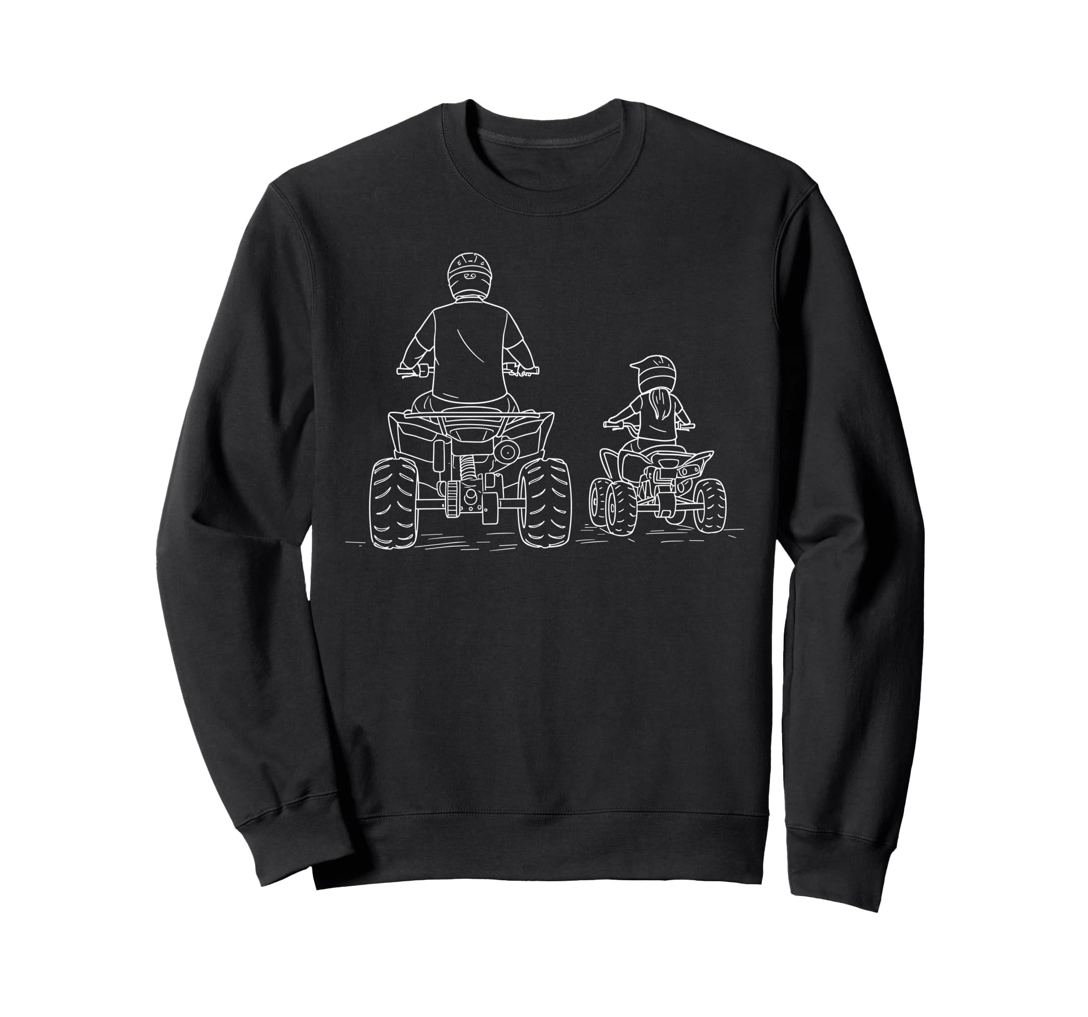 Dad Daughters Riding Atv Quad Atv Sweatshirt - Graphic Print for Adults - T-Shirt, Sweatshirt, Hoodie