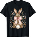 Happy Easter Leopard Bunny Rabbit Coquette Bow - Adult & Kids T-Shirts, Sweatshirts & Hoodies apparel design preview 1