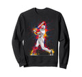 Paint Splash Baseball Player Coach Dad Sweatshirt - Unique Graphic Unisex - T-Shirt, Sweatshirt, Hoodie