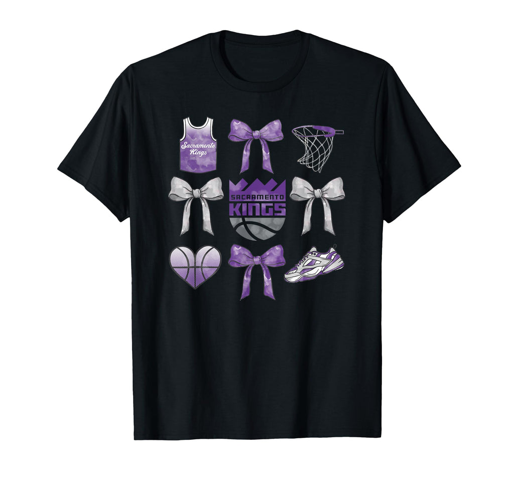 Nba Sacramento Kings Bow Grid T-Shirt - Custom Art Print for Adults - T-Shirt, Sweatshirt, Hoodie