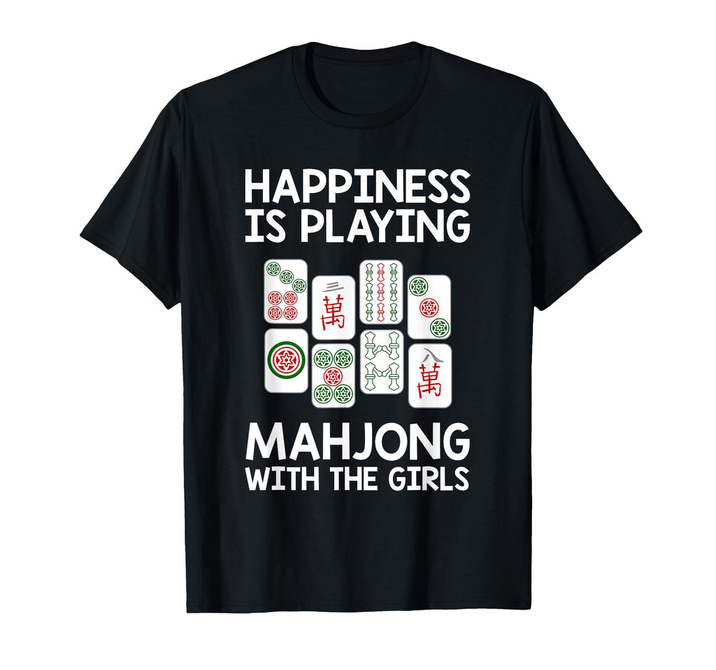 Funny Mahjong Gift Happiness Is T-Shirt - Aesthetic Graphic for Adults - T-Shirt, Sweatshirt, Hoodie