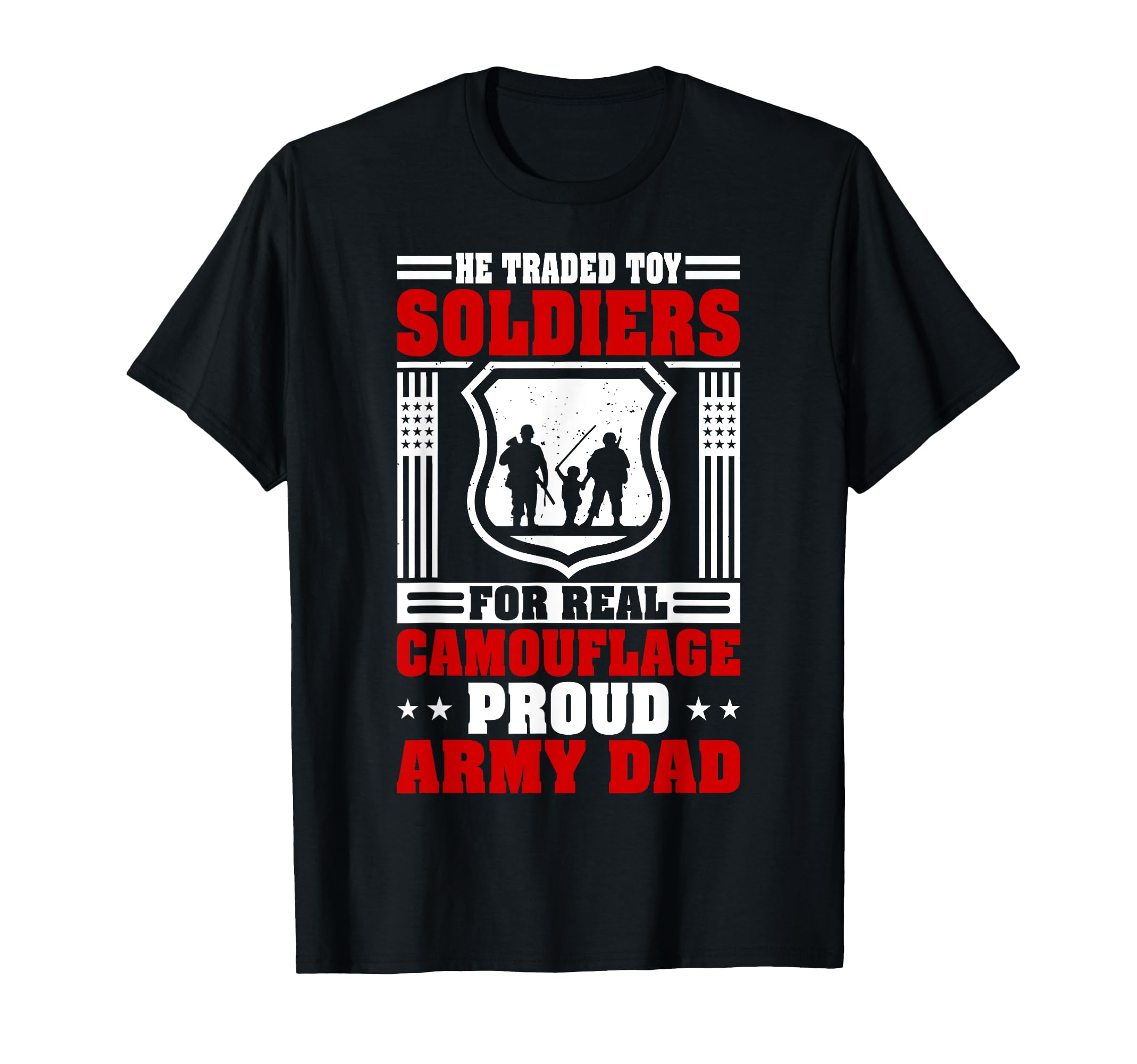 Proud Military Dad American Usa T-Shirt - Casual Everyday Wear Men Women - T-Shirt, Sweatshirt, Hoodie