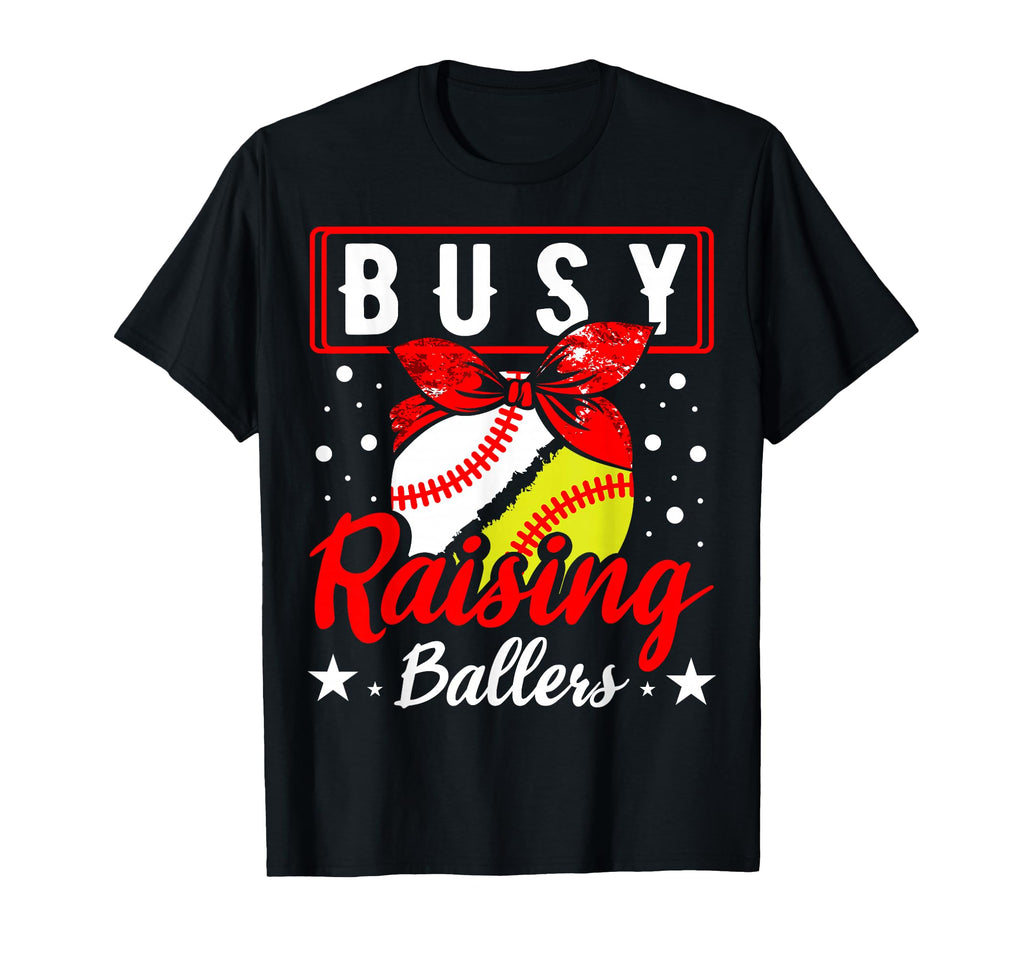 Busy Raising Ballers Catcher Pitcher T-Shirt - Unique Graphic Men Women - T-Shirt, Sweatshirt, Hoodie