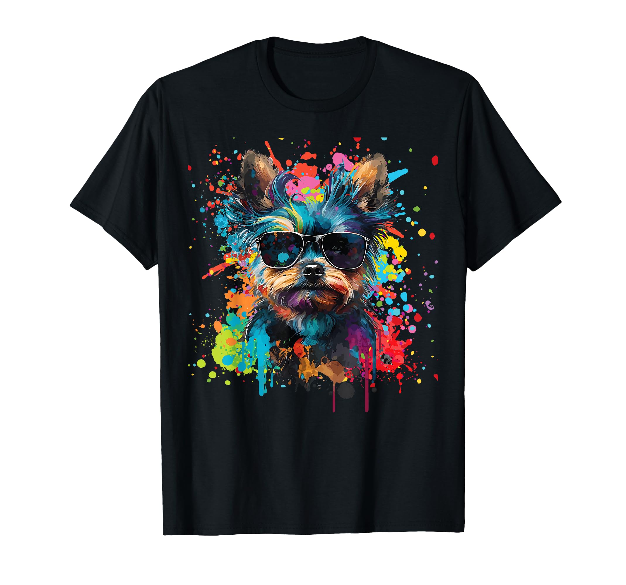 Chorkie Dog Sunglasses Colorful T-Shirt - Novelty Apparel for Adults - T-Shirt, Sweatshirt, Hoodie