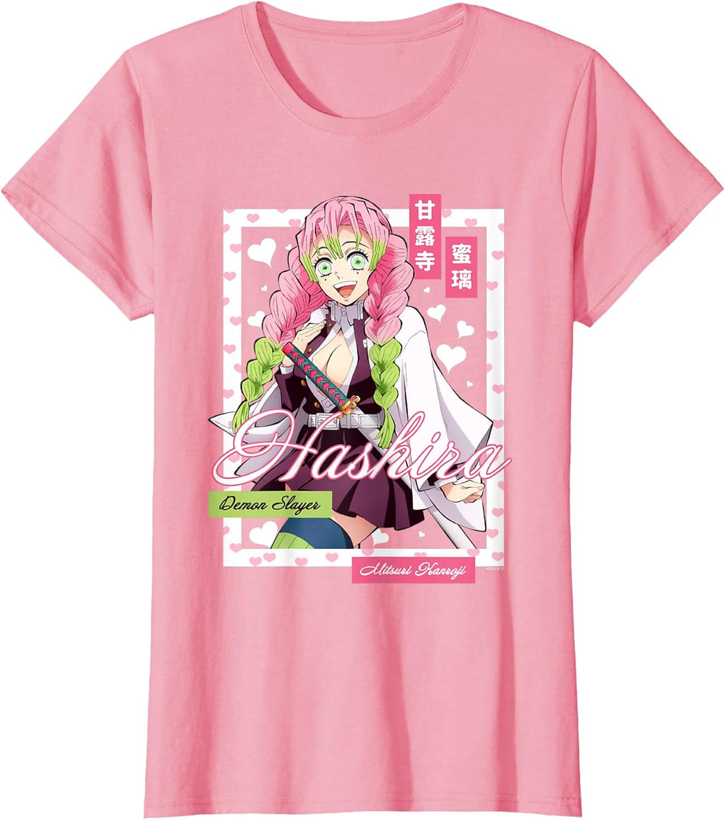 Kimetsu no Yaiba Mitsuri Kanroji Pink Heart - Adult & Kids T-Shirts, Sweatshirts & Hoodies apparel design preview 1