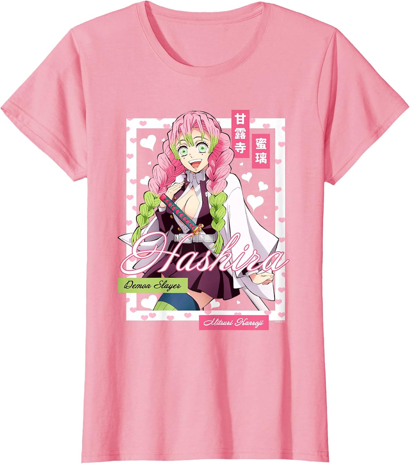 Kimetsu no Yaiba Mitsuri Kanroji Pink Heart - Adult & Kids T-Shirts, Sweatshirts & Hoodies apparel design preview 1