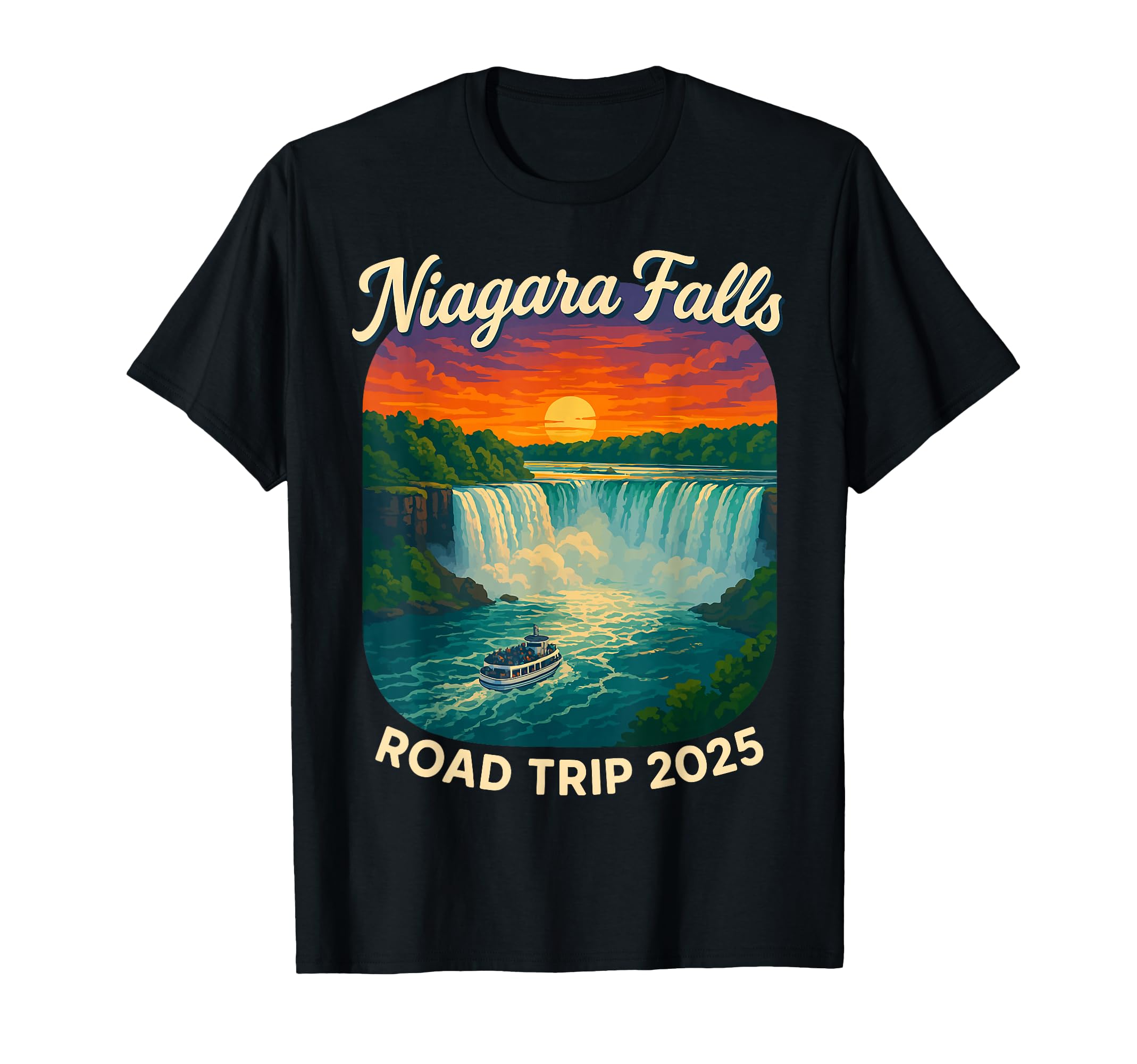 Niagara Falls Road Trip 2025 Sunset T-Shirt - Graphic Print for Adults - T-Shirt, Sweatshirt, Hoodie