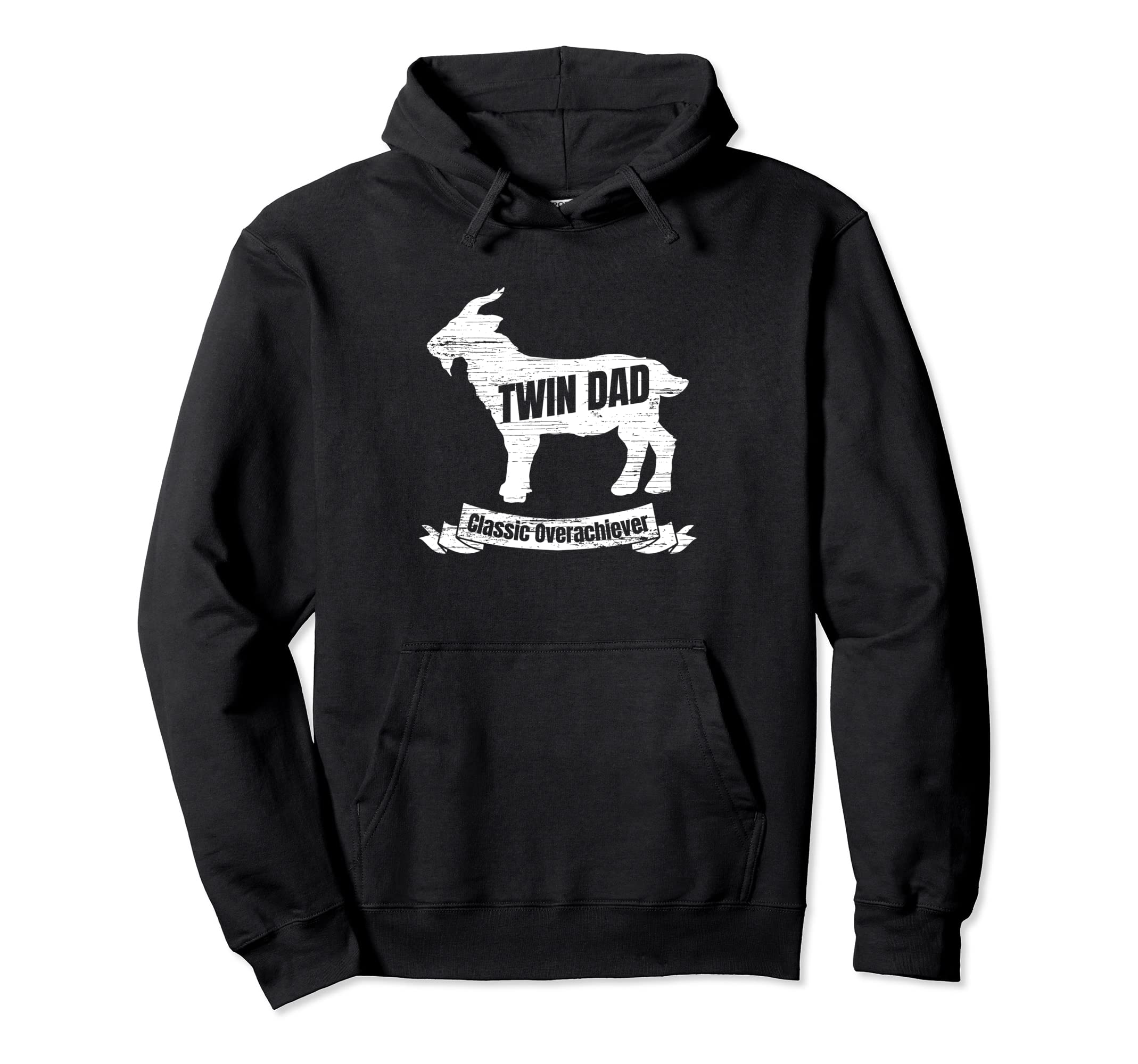 Twin Dad Goat Overachiever Hoodie - Fun Novelty Design Unisex - T-Shirt, Sweatshirt, Hoodie