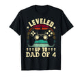 Leveled Up To Dad 4 Fathers Day New Dad T-Shirt - Unique Graphic Men Women - T-Shirt, Sweatshirt, Hoodie