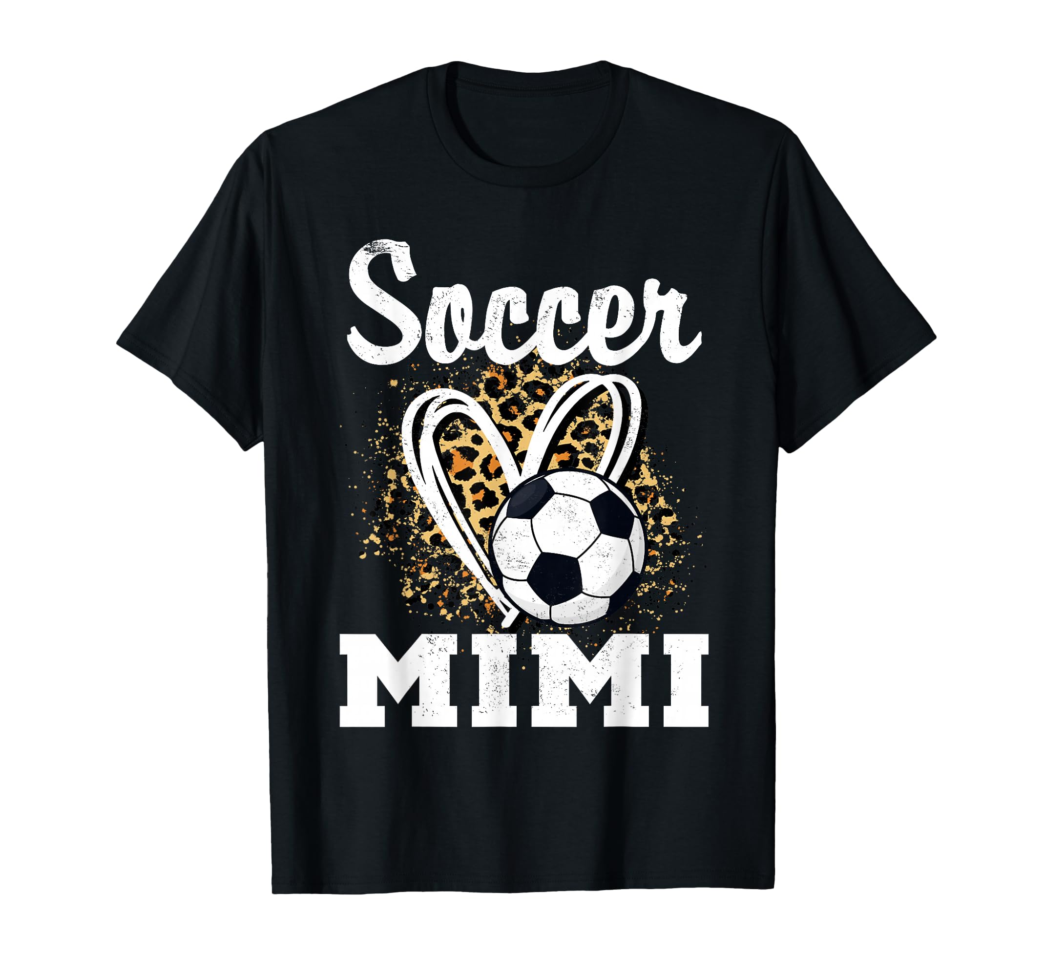 Soccer Mimi Leopard Heart Grandma T-Shirt - Fun Novelty Design Men Women - T-Shirt, Sweatshirt, Hoodie
