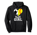 Ball Heart Funny Soccer Softball Hoodie - Casual Everyday Wear Men Women - T-Shirt, Sweatshirt, Hoodie