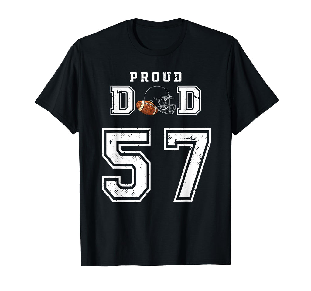 Custom Proud Football Dad Number 57 T-Shirt - Graphic Print for Adults - T-Shirt, Sweatshirt, Hoodie