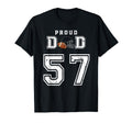 Custom Proud Football Dad Number 57 T-Shirt - Graphic Print for Adults - T-Shirt, Sweatshirt, Hoodie
