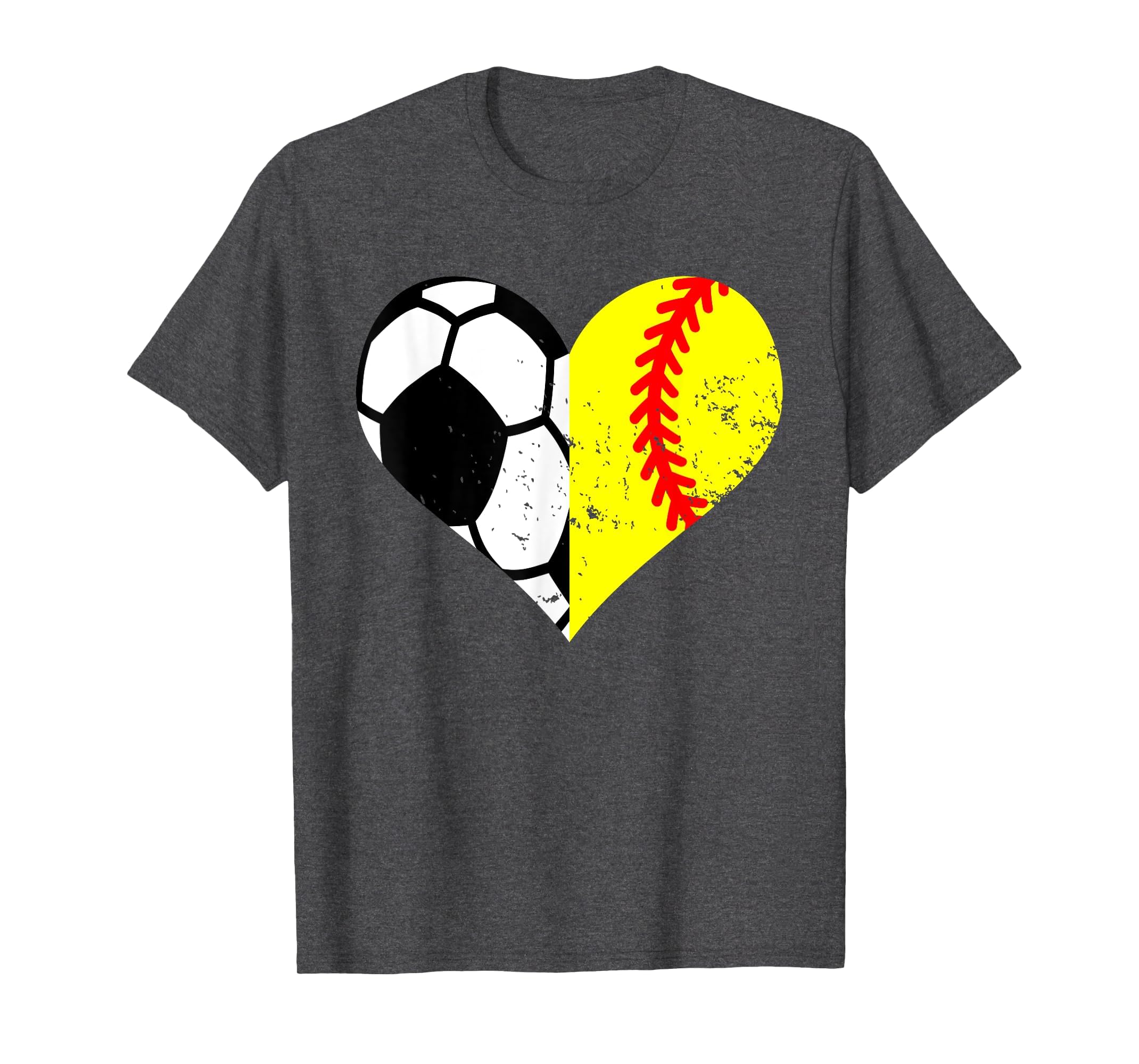 Soccer Softball Heart Funny Soccer T-Shirt - Aesthetic Graphic Unisex - T-Shirt, Sweatshirt, Hoodie