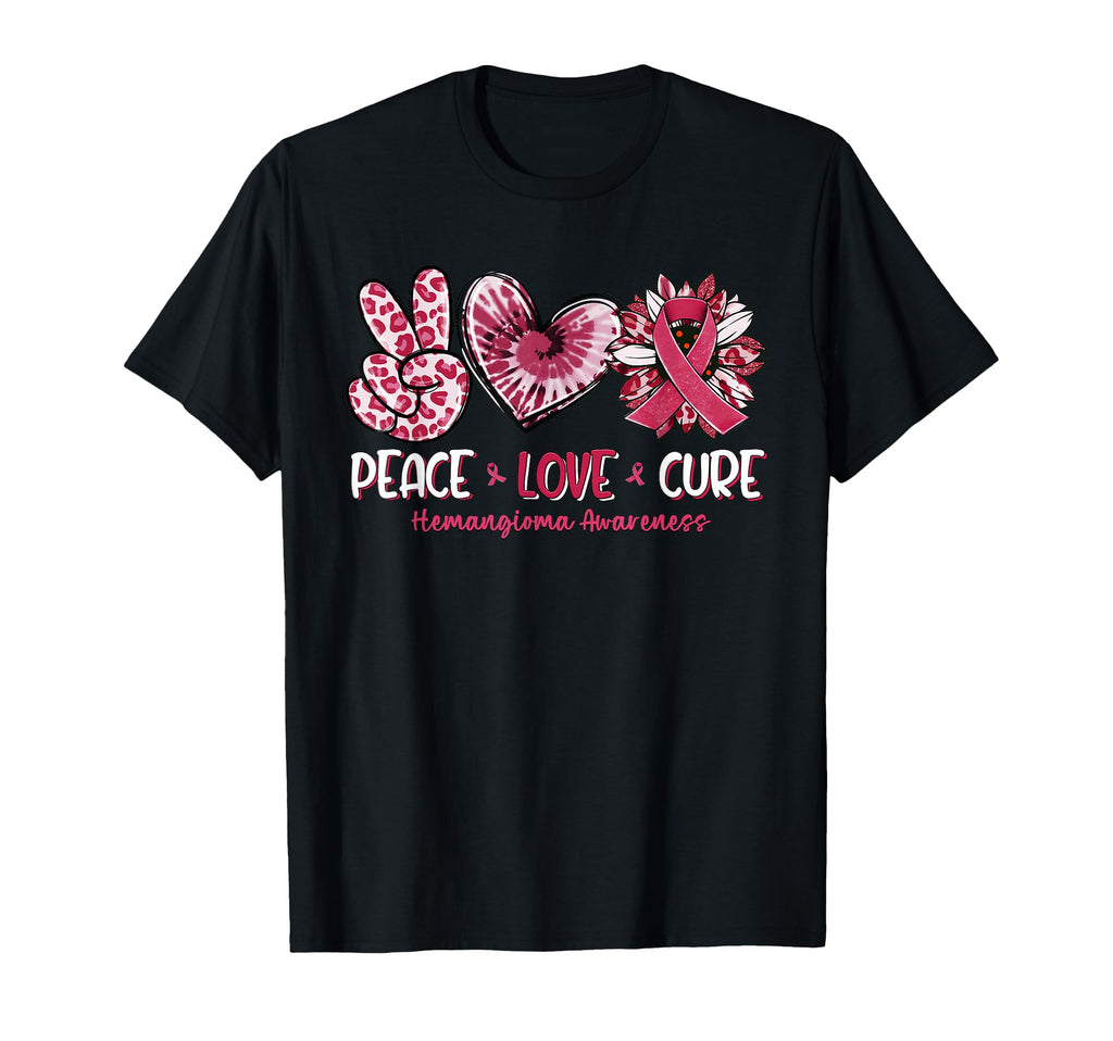 Peace Love Cure Sunflower Hemangioma T-Shirt - Minimalist Print Unisex - T-Shirt, Sweatshirt, Hoodie