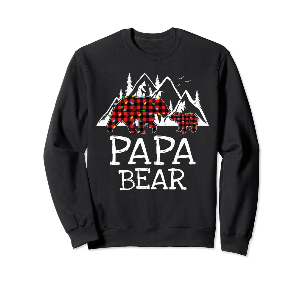 Papa Bear Red Plaid Light Matching Sweatshirt - Novelty Apparel Men Women - T-Shirt, Sweatshirt, Hoodie