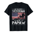 My Favorite Veteran Is My Papaw Flag T-Shirt - Minimalist Print Men Women - T-Shirt, Sweatshirt, Hoodie