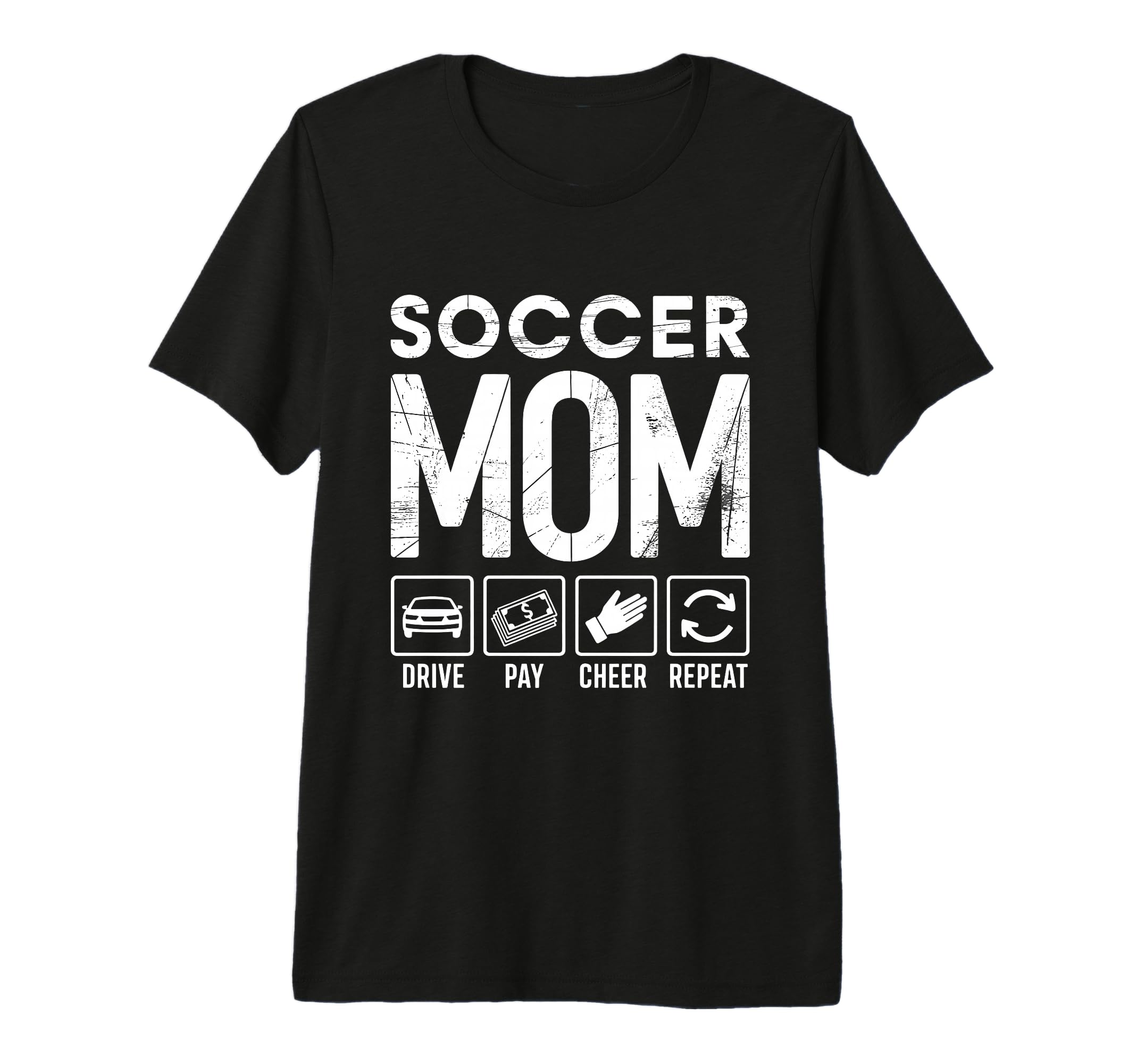 Soccer Mom Drive Pay Cheer Repeat T-Shirt - Aesthetic Graphic Men Women - T-Shirt, Sweatshirt, Hoodie