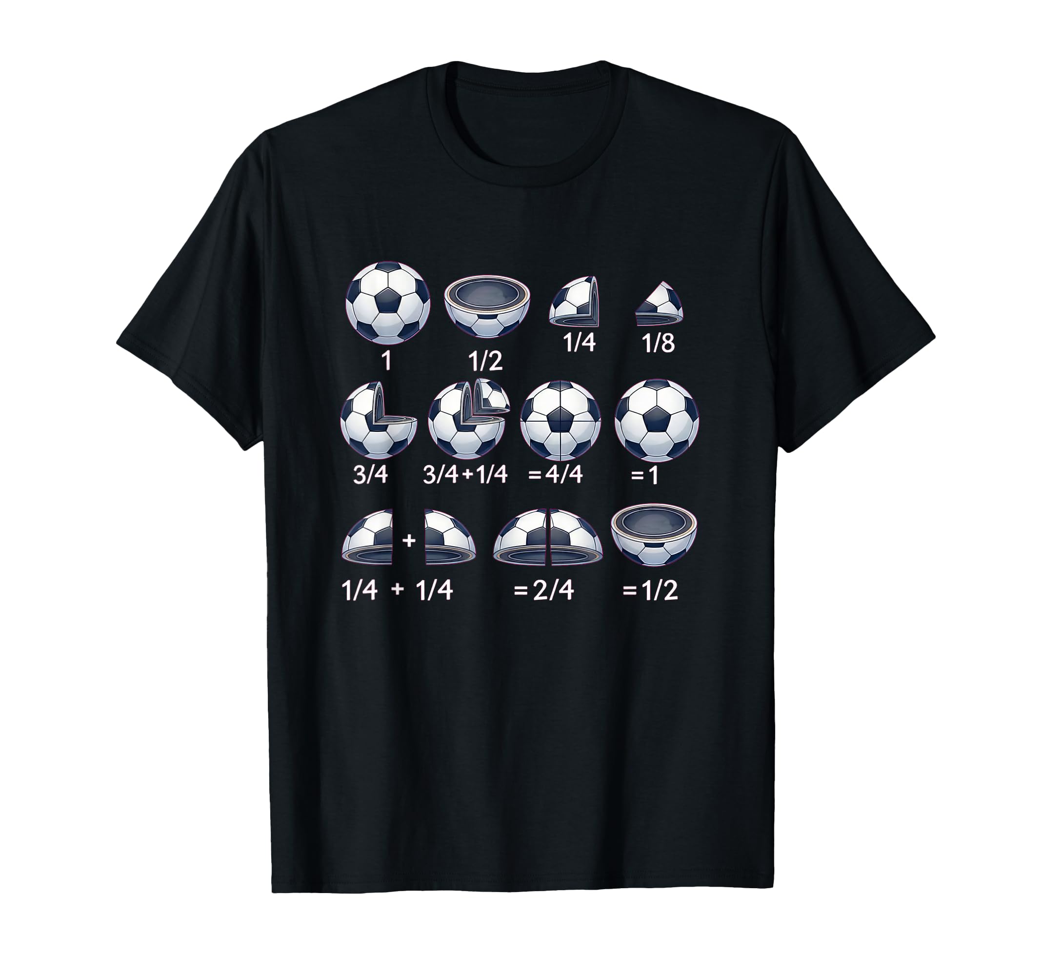 Soccer Ball Math Fraction Back To School T-Shirt - Graphic Print Men Women - T-Shirt, Sweatshirt, Hoodie