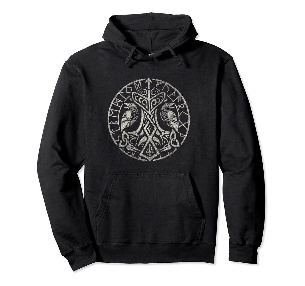 Viking Norse Mjolnir Hammer Norse Hoodie - Trendy Graphic Men Women - T-Shirt, Sweatshirt, Hoodie
