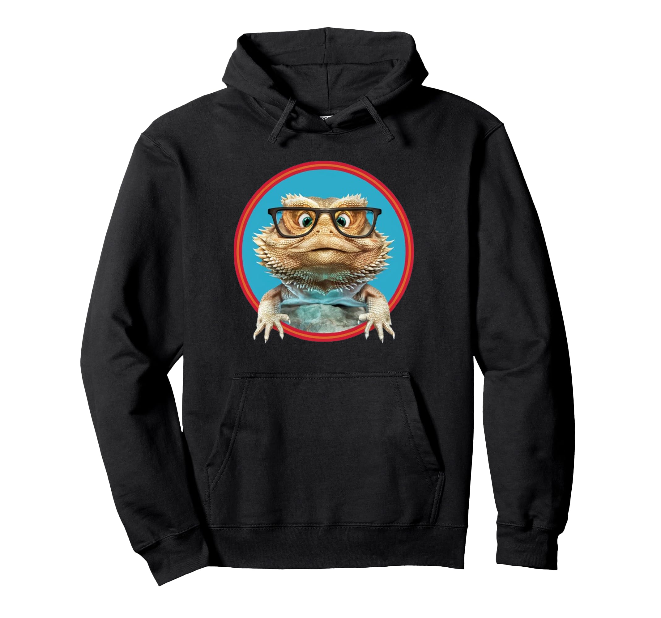 Hipster Bearded Dragon Nerdy Beardie Hoodie - Minimalist Print for Adults - T-Shirt, Sweatshirt, Hoodie