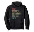 Best Bearded Beer Lovin Dog Dad Pet Hoodie - Aesthetic Graphic for Adults - T-Shirt, Sweatshirt, Hoodie