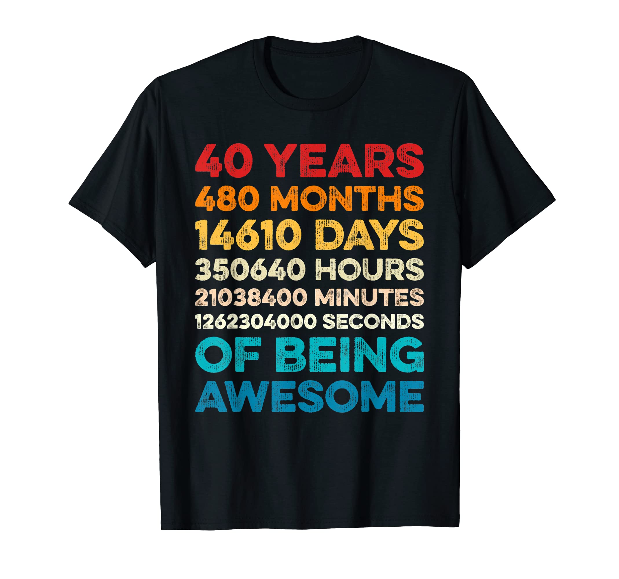 40Th Birthday 40 Years Being Awesome 40 T-Shirt - Trendy Graphic Men Women - T-Shirt, Sweatshirt, Hoodie