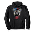Bearded Biker Skull Us American Flag Hoodie - Streetwear Style Unisex - T-Shirt, Sweatshirt, Hoodie