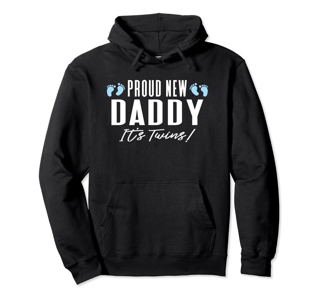 Proud New Dad Its Twins Announcement Hoodie - Minimalist Print for Adults - T-Shirt, Sweatshirt, Hoodie