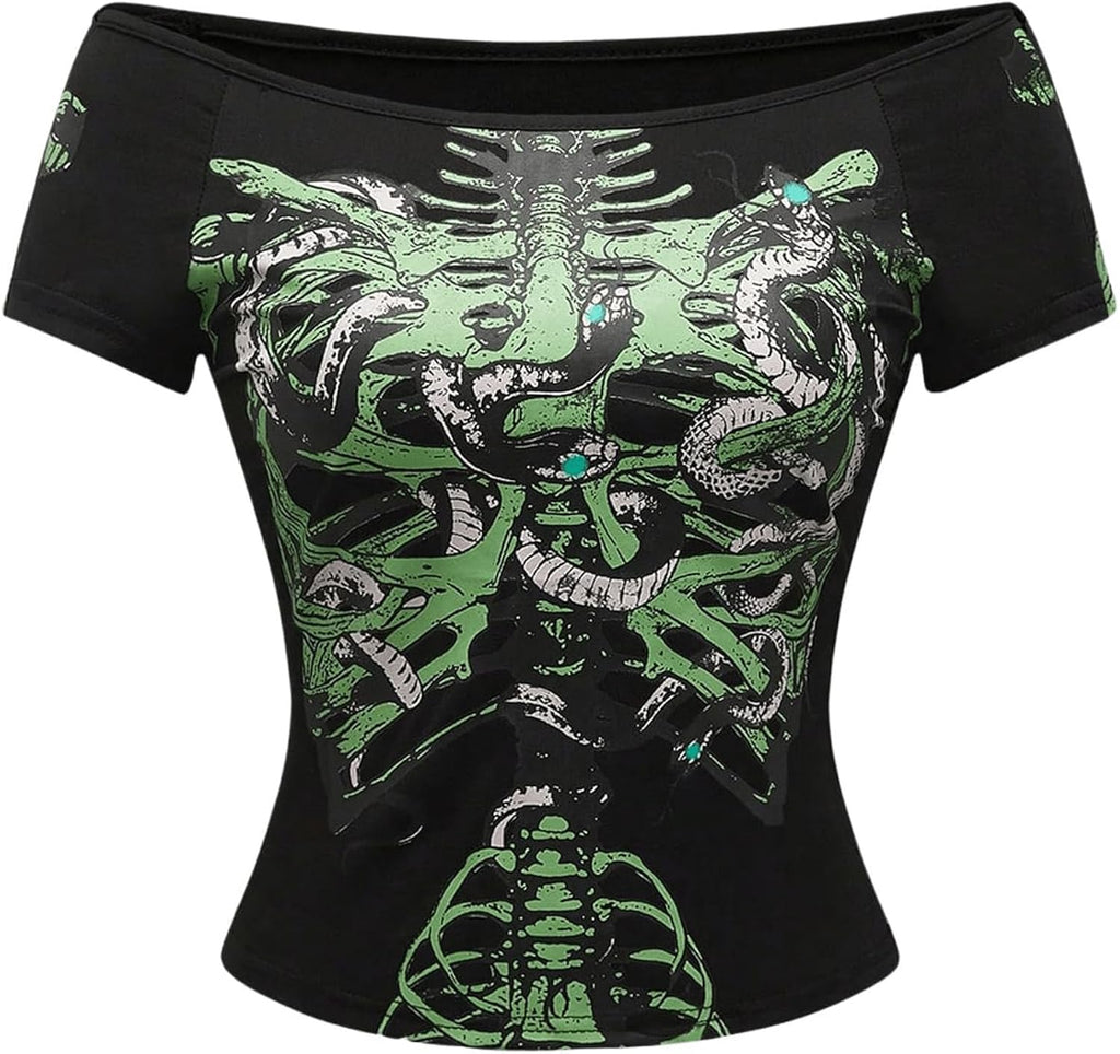 Women's Goth Emo Off The Shoulder Y2K Grunge Graphic - Adult & Kids T-Shirts, Sweatshirts & Hoodies apparel design preview 1