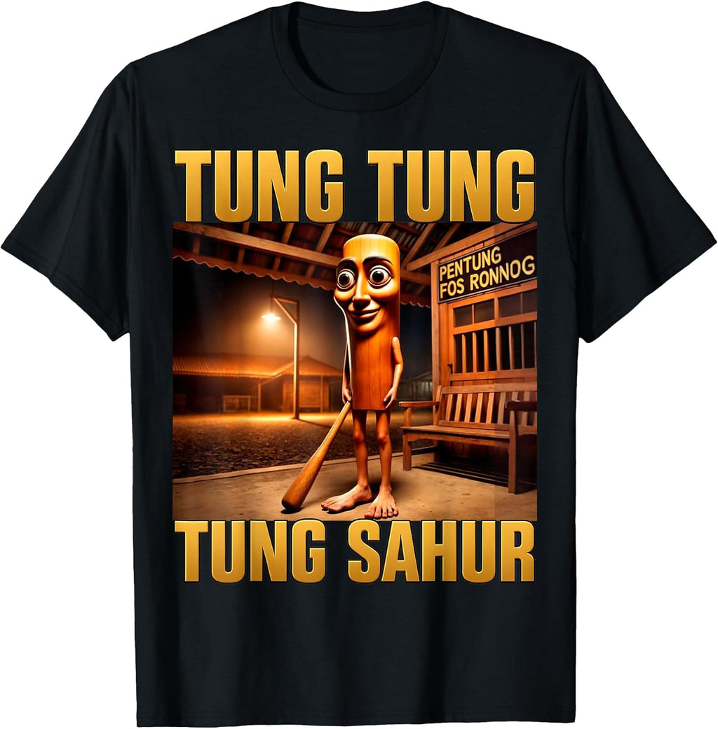 Tung Sahur Brainrot Meme - Adult & Kids T-Shirts, Sweatshirts & Hoodies apparel design preview 1