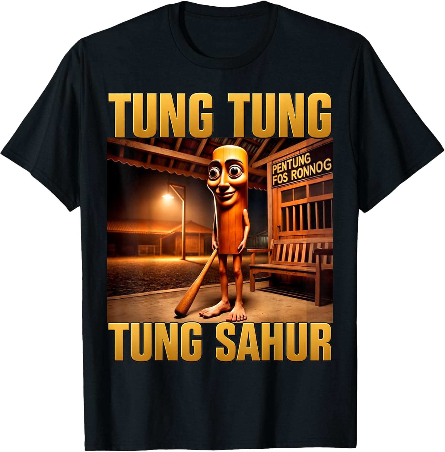 Tung Sahur Brainrot Meme - Adult & Kids T-Shirts, Sweatshirts & Hoodies apparel design preview 1