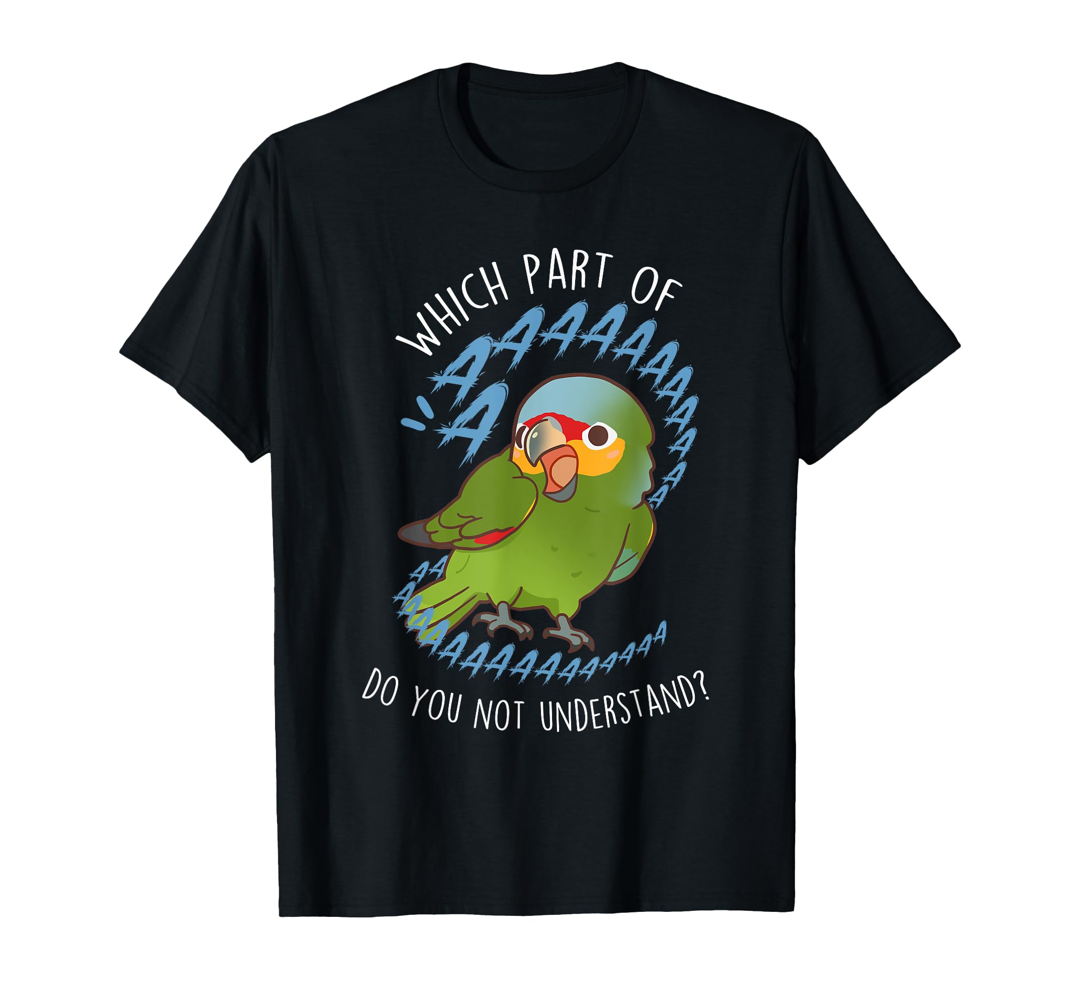 Red Lored Amazon Parrot Aaaa Funny T-Shirt - Minimalist Print Men Women - T-Shirt, Sweatshirt, Hoodie